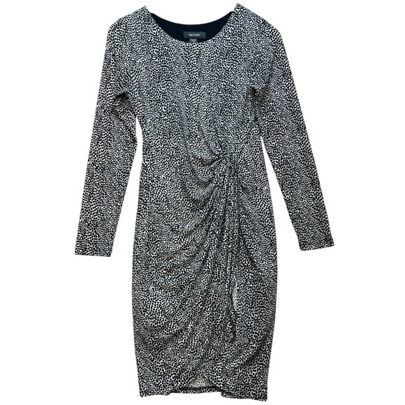 Karen Kane Dresses & Skirts - Karen Kane Women Side Shirred Bodycon Dress Long Sleeve Sz S Black White Cheetah